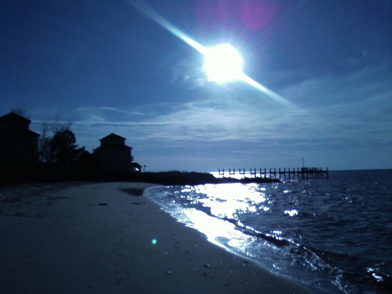 Deal Island, MD: Moonlit Beach at Deal Island