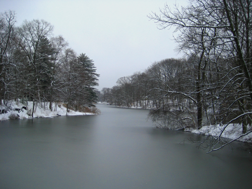 Laurel Springs, NJ: laurel lake from the laurel rd. bridge, winter 2007