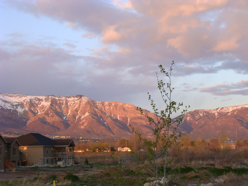 Farr West, UT: Wasatch Mts at sunset