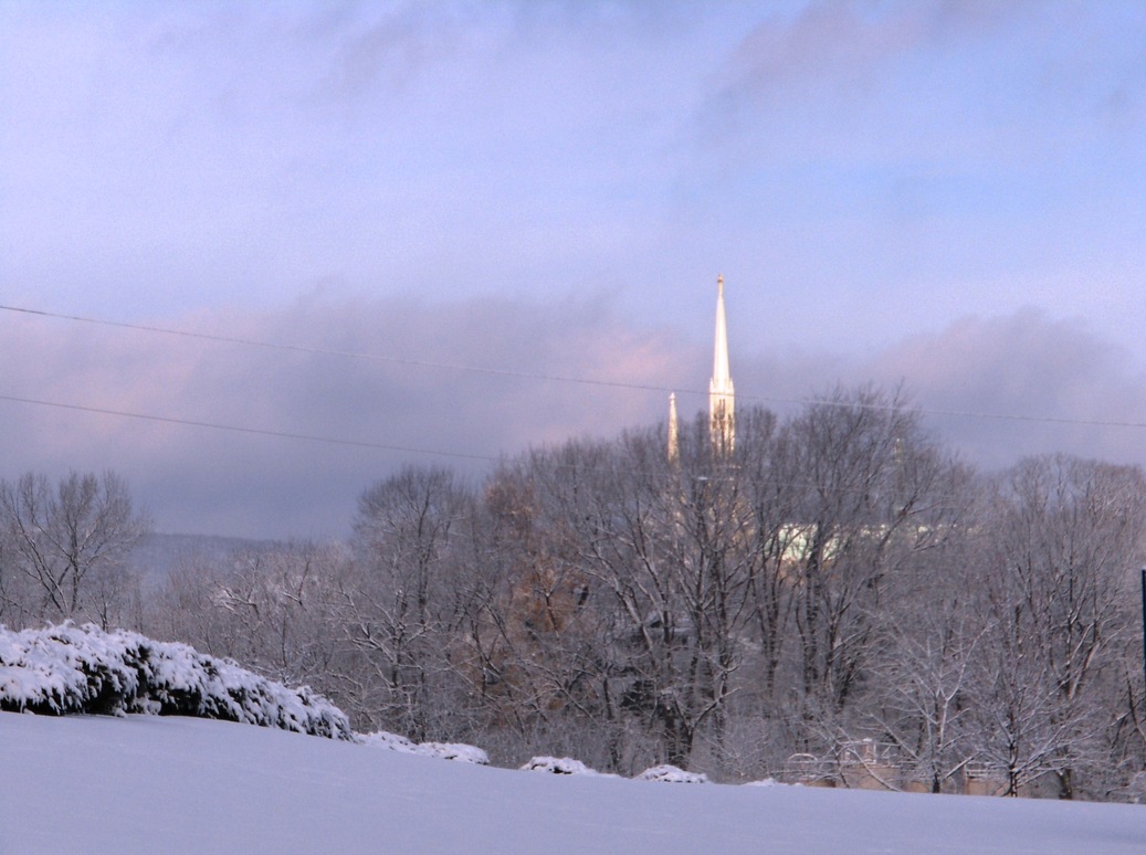 Leominster, MA: St. Cecelia's Church on a Snowy Morning