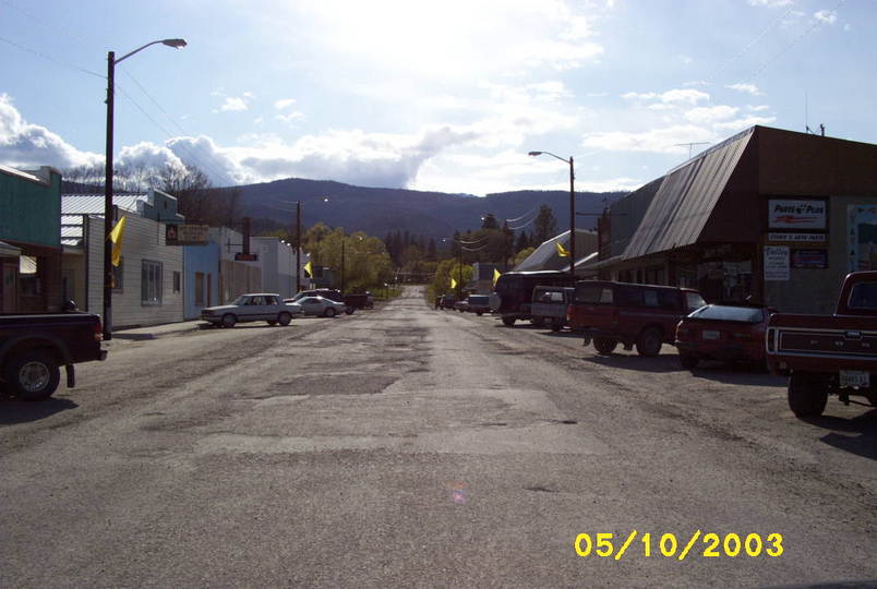 Hot Springs, MT: Main Street Looking West From Demers Street