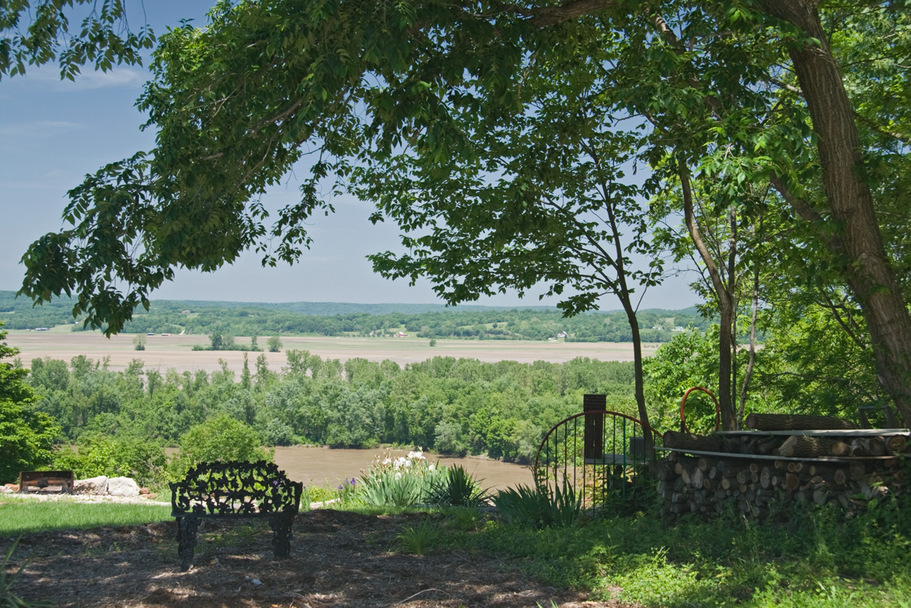 Hermann, MO View of the Missouri River from the Top of 4th Street