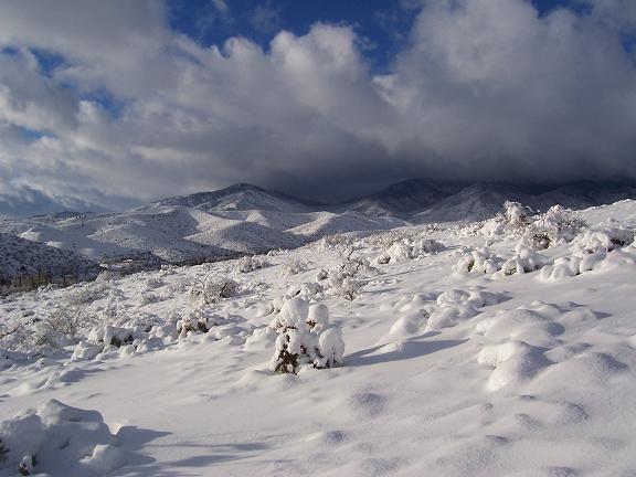 Globe, AZ: Pinal Mountains south of Globe after snow storm