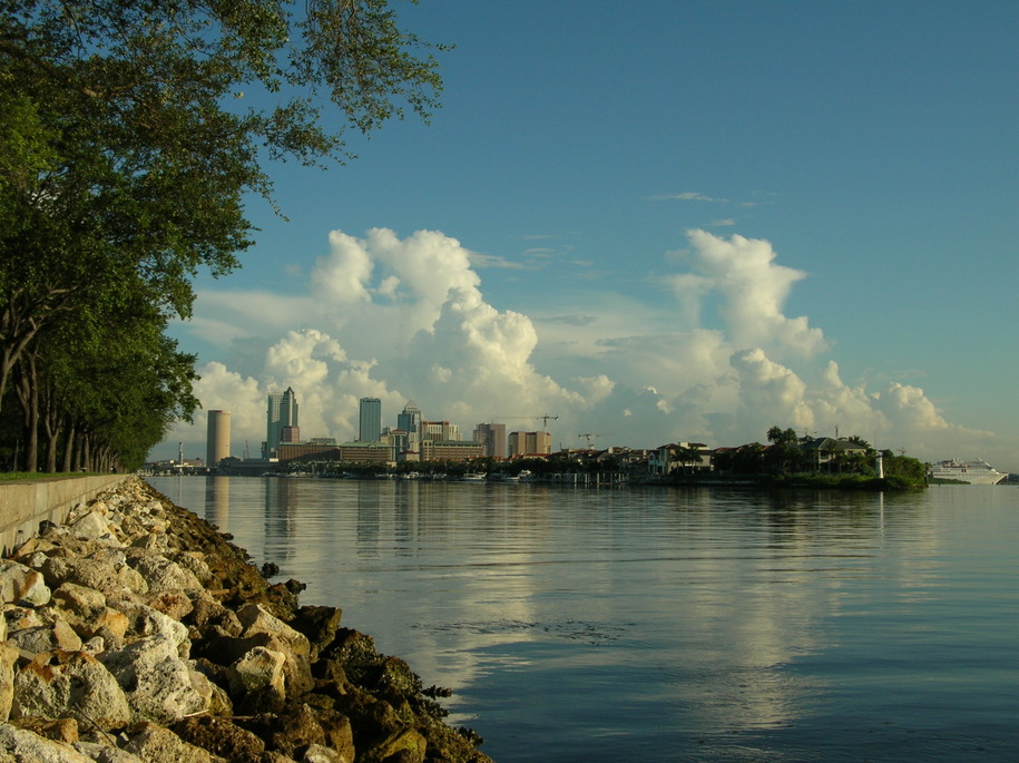 Tampa, FL: Downtown Tampa Skyline from the Hillsborough