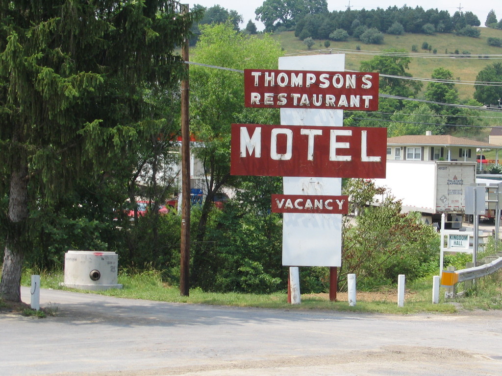 Franklin, WV: Thompson's Motel sign facing 33 west.