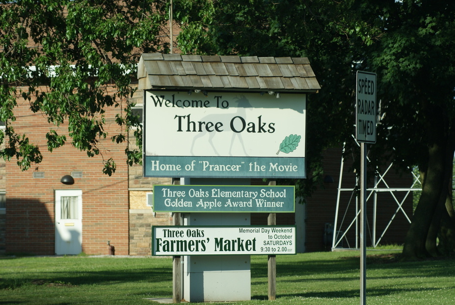 Three Oaks, MI: Three Oaks Hometown sign