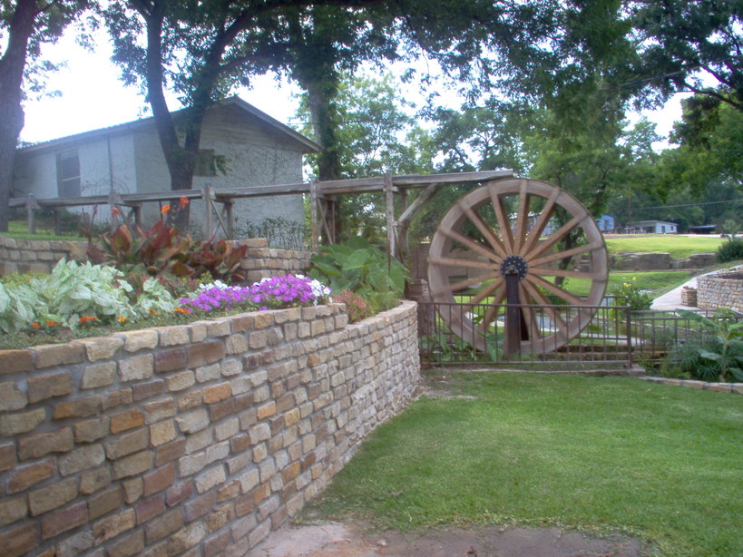 San Saba, TX: The Mill and the Old Mill House at Mill Pond Park (City Park) in San Saba, Texas