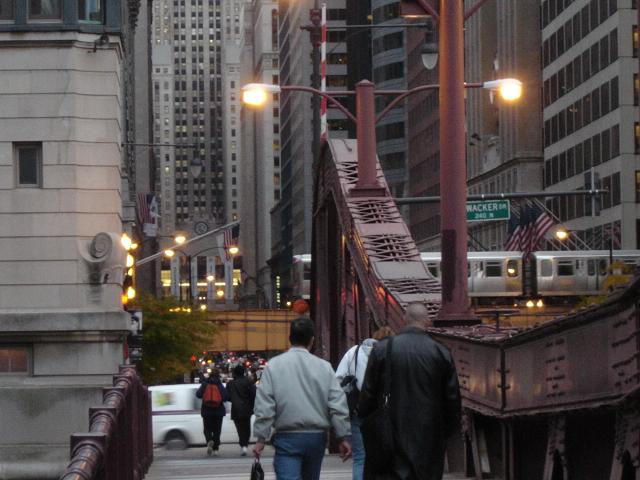 Chicago, IL: standing over chicago river