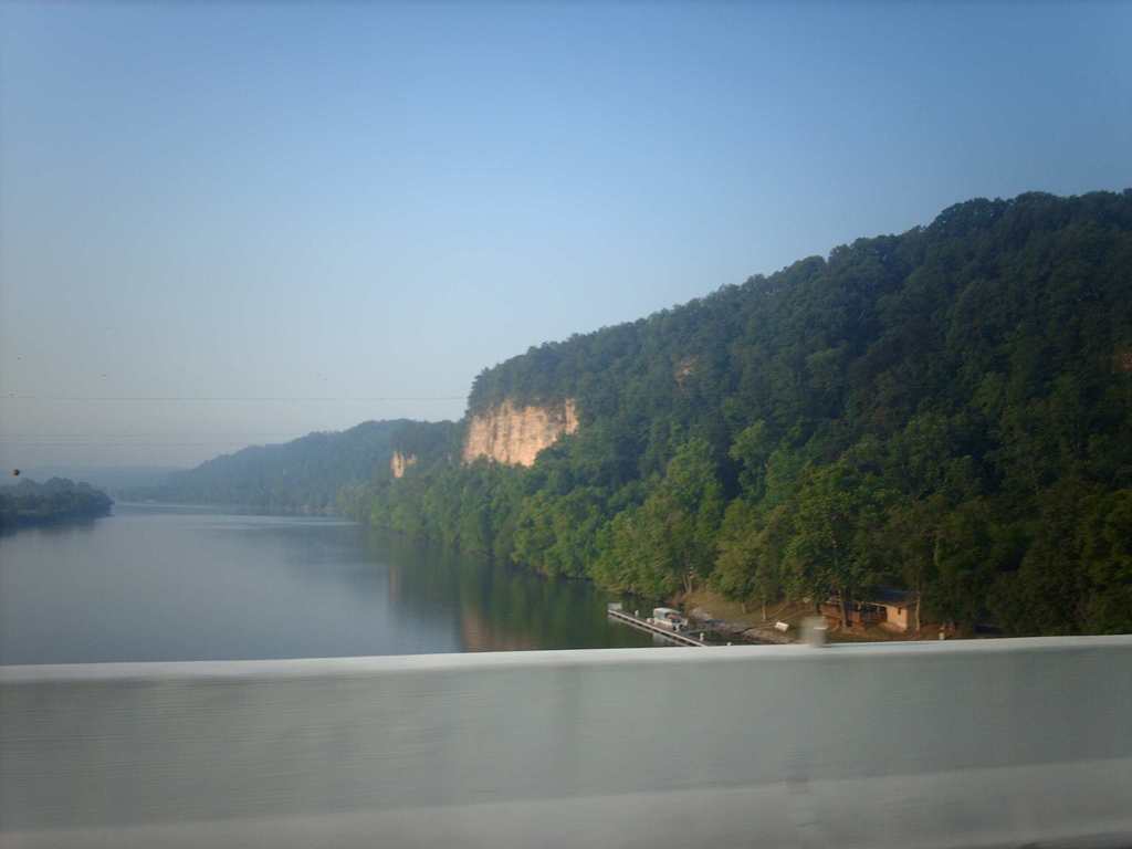 Ashland City, TN: A view from the bridge overlooking the Cumberland River and beautiful bluffs. Taken June 2007
