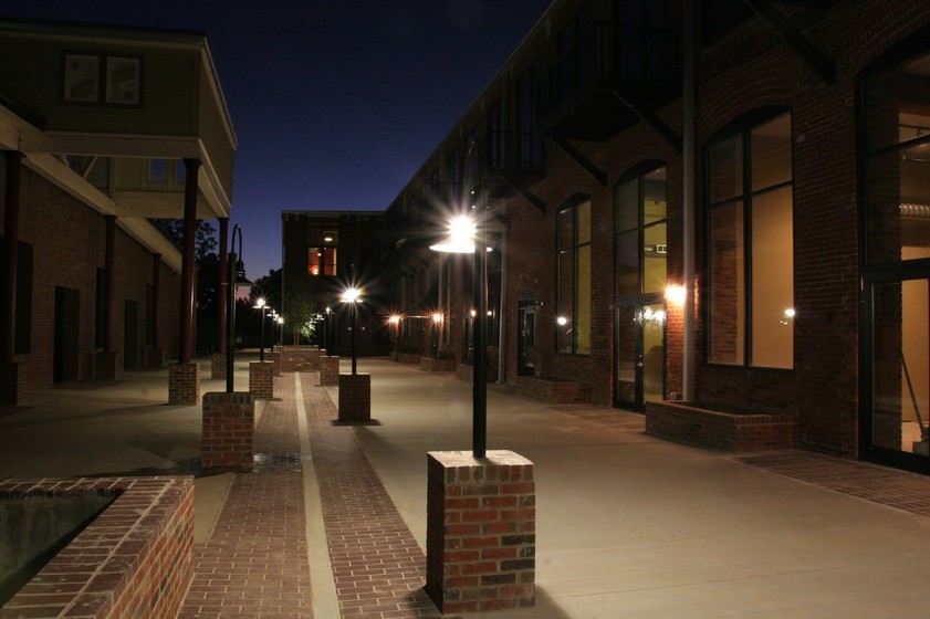 Simpsonville, SC: The loggia of Cotton Mill Place at night Coolest New Development in SC Located in the heart of Simpsonville check it out at www.cottonmillplace.com