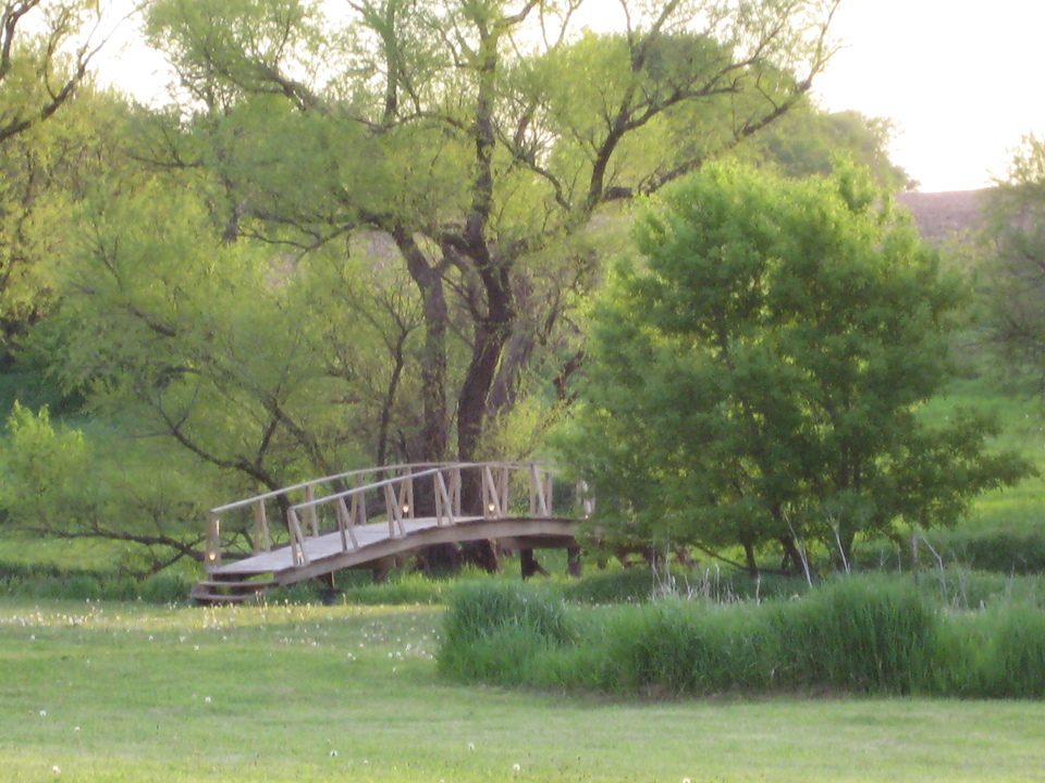 Eldora, IA: Backyard Bridge on Dole Drive in Eldora