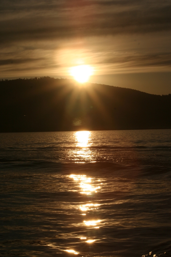 Polson, MT: Sunset on Flathead Lake, July 2007.