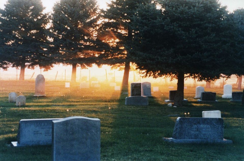 Oak City, UT Oak City Cemetery at Sunset photo, picture, image (Utah