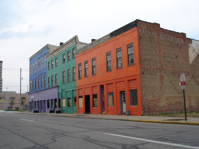 Evansville, IN: Colorful Downtown Buildings, Evansville, Indiana