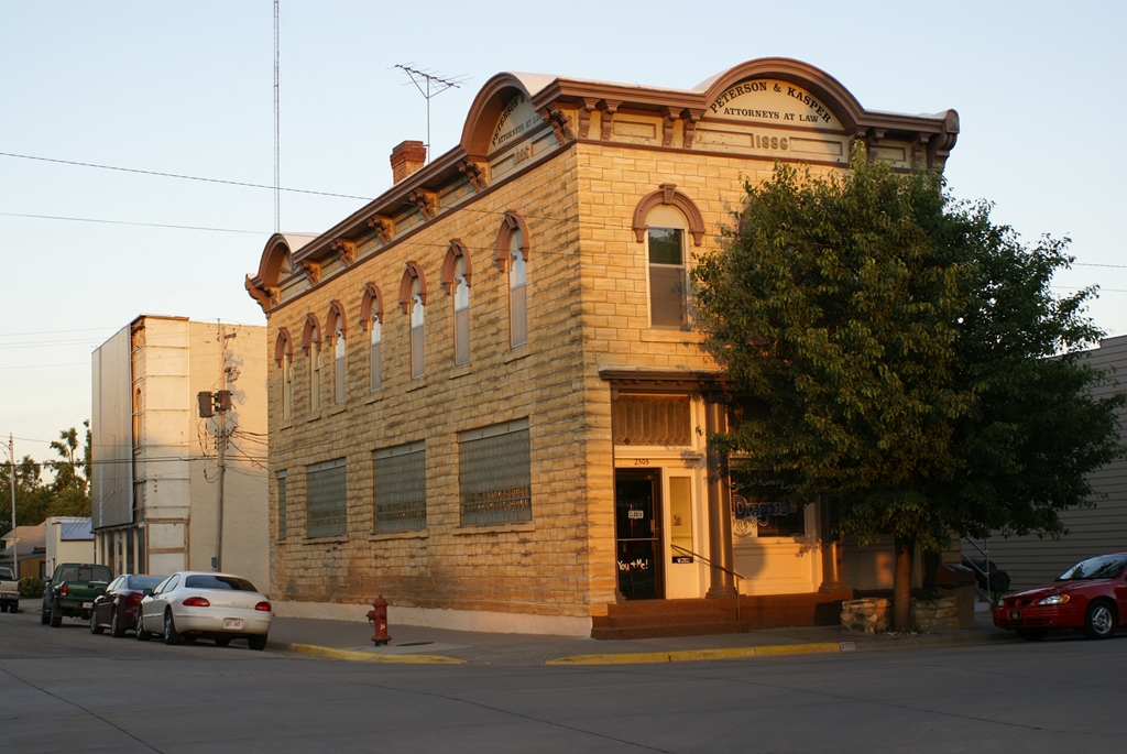 Wilson, KS: Limestone office building in Wilson