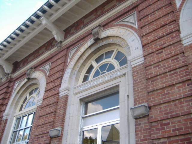 Greenville, IL: Post Office Building detail