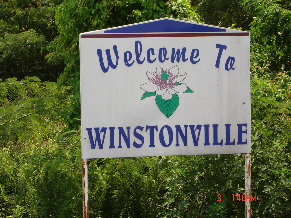 Winstonville, MS: Winstonville welcome sign