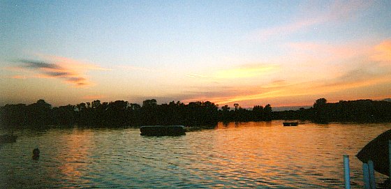Fredonia, WI: Sunset on Lake 12 at Camp Awana in Fredonia, WI