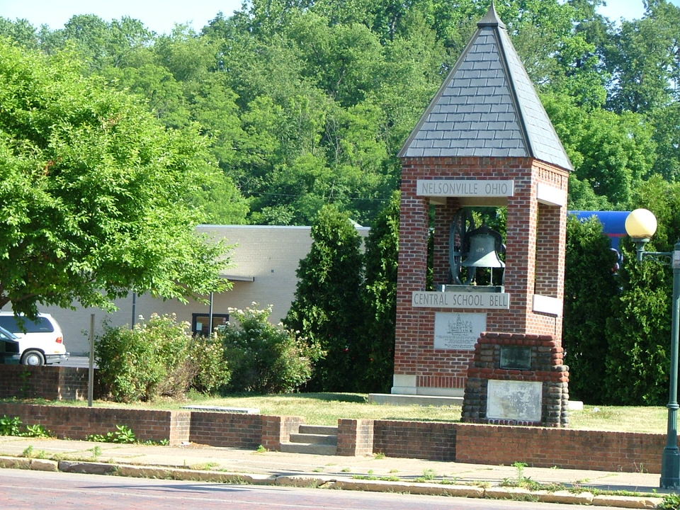 Nelsonville, OH: Central School Bell (What is left after they tore down school where my mom graduated)