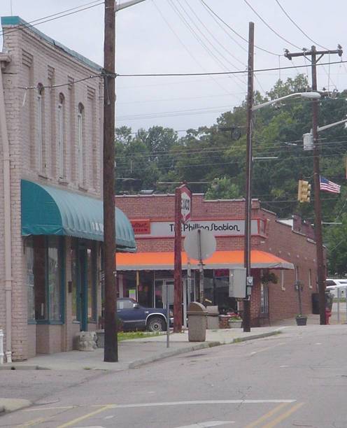 Franklinton, NC: West River Street, View the Philling Station Coffee Shop