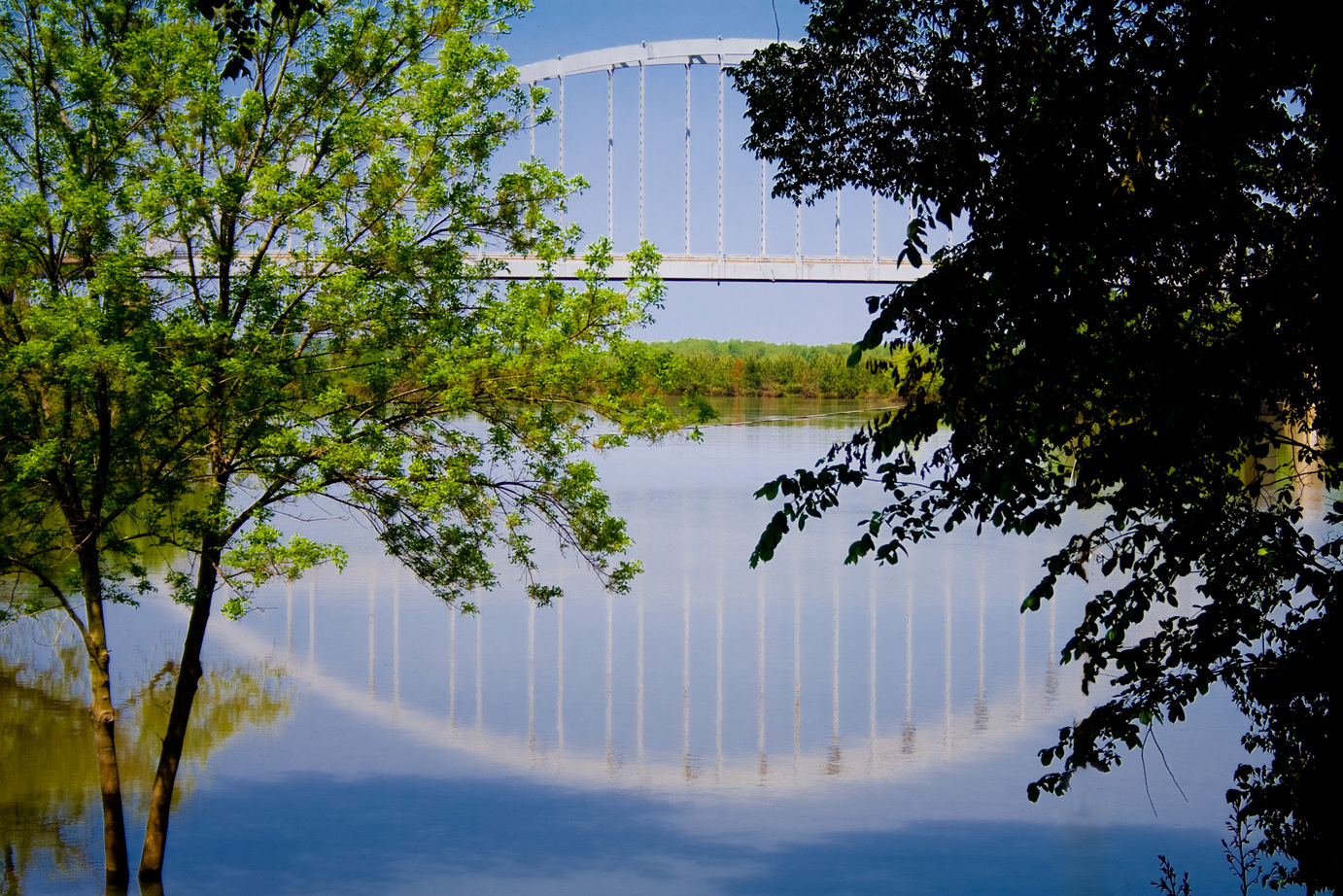 Des Arc, AR: Bridge from river