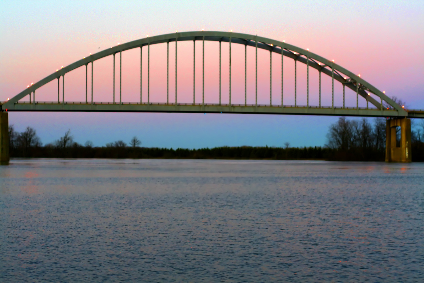 Des Arc, AR: bridge at sunset