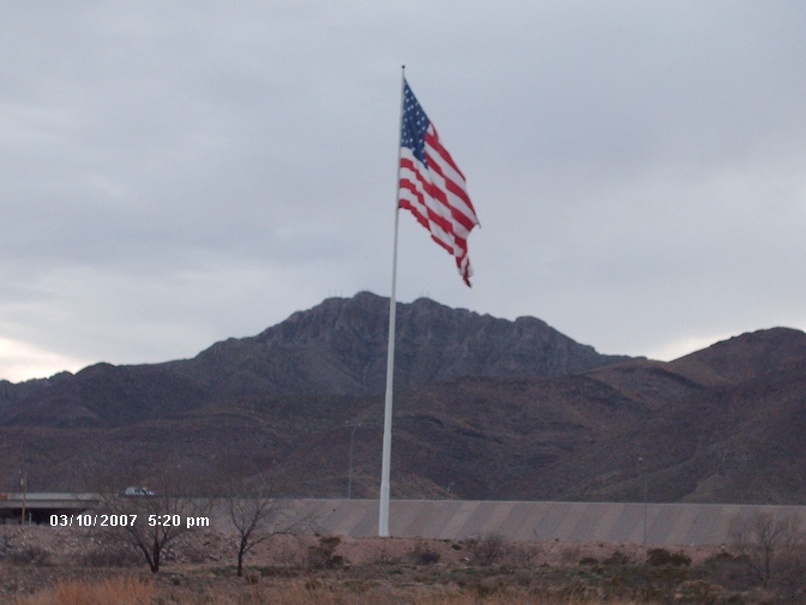 El Paso, TX: Northeast El Paso sharing American pride with our huge flag