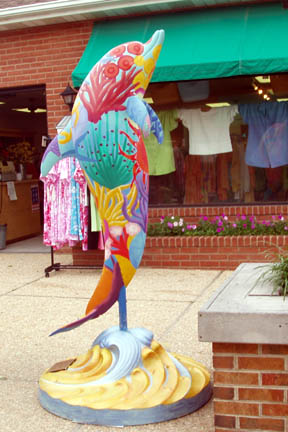 Rehoboth Beach, DE: One of many colorful dolphins in Rehoboth Beach, DE