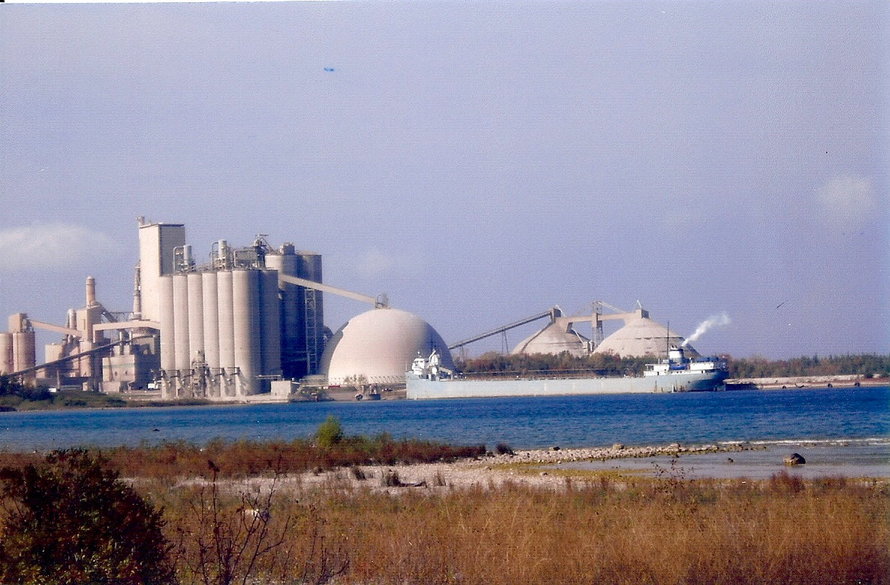 Charlevoix, MI: Freighter at Cement Plant