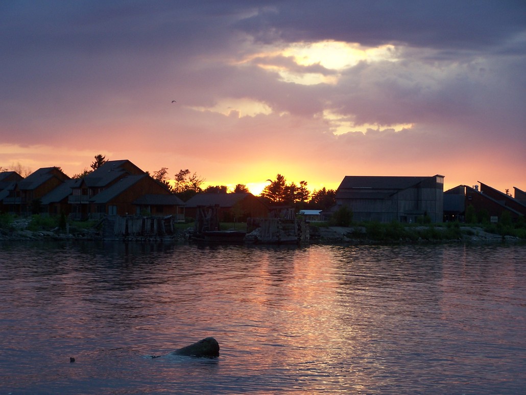 Manistique, MI: sunset over manistique