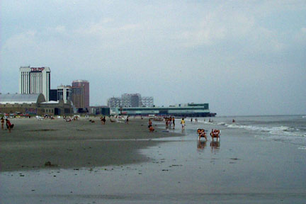 Atlantic City, NJ: Atlantic city skyline from the beach