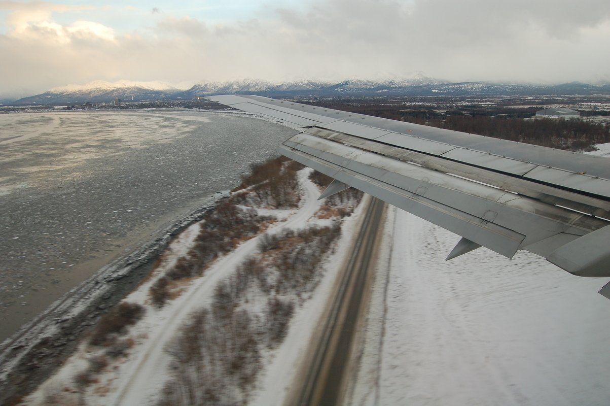 Anchorage, AK: 12/8/06 On final approach for a landing at Anchorage Alaska