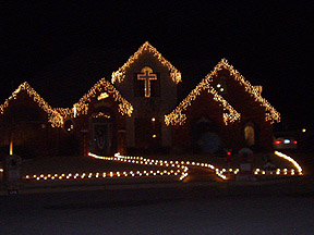 Lawton, OK: Church decorated for Christmas in Lawton, OK