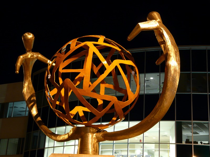 Cheboygan, MI: Sculpture in front of Cheboygan Memorial Hospital