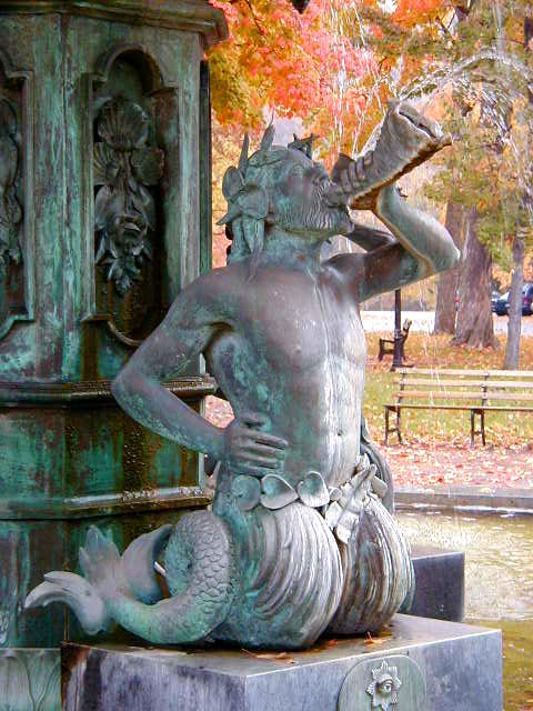 Madison, IN: Close up of figure on the Madison Fountain
