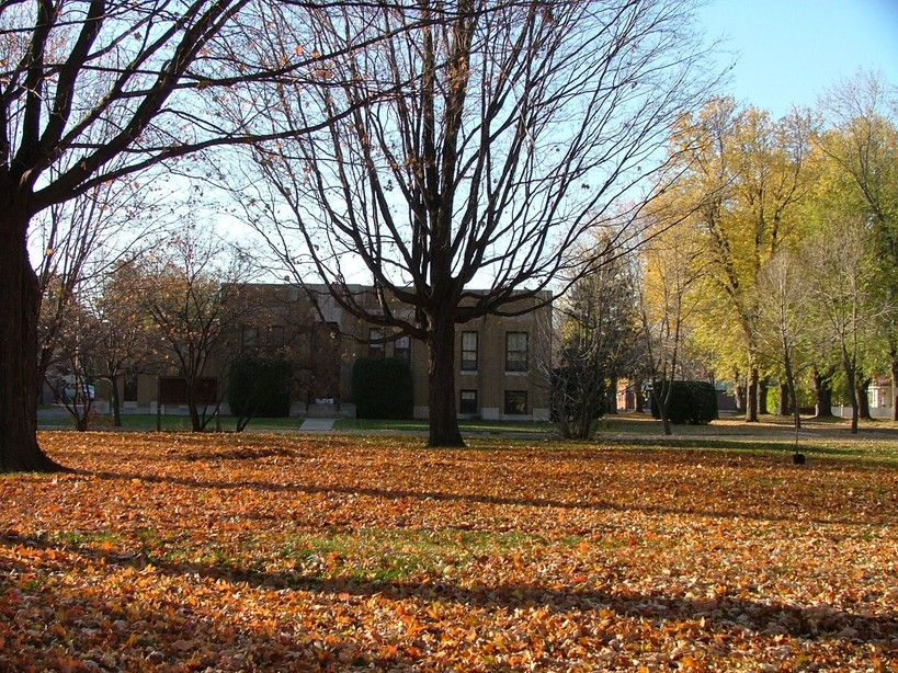 Hibbing, MN: Frank Hibbing Park in the Autumn. Looking towards Meriden Engineering.