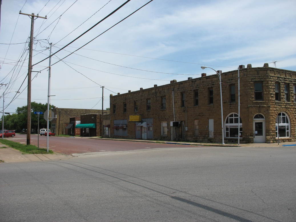 Barnsdall, OK: South East corner in down town