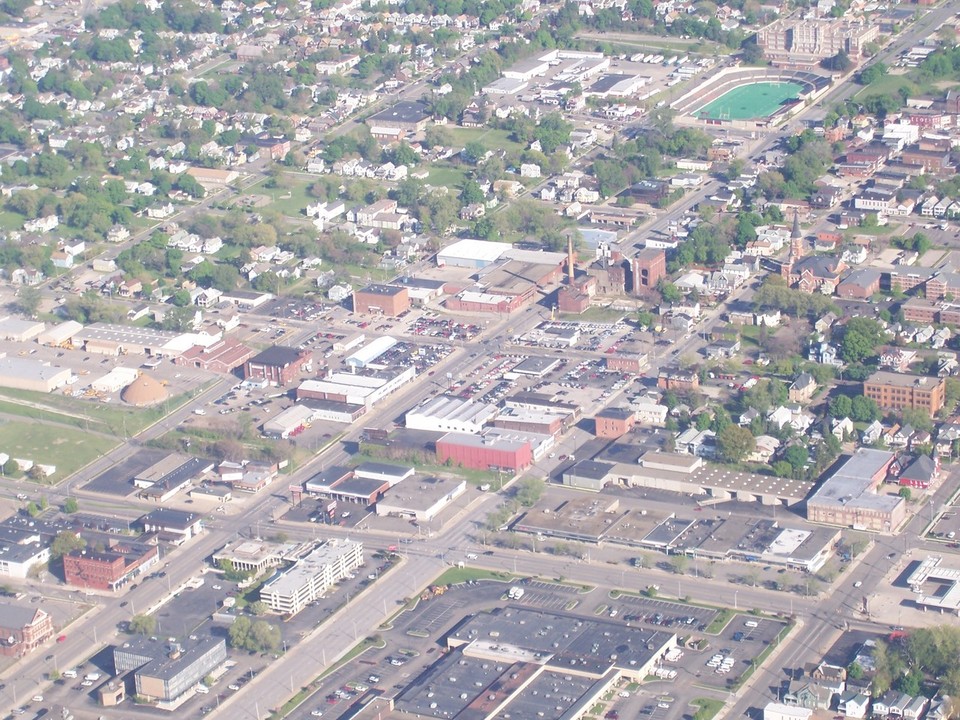 Erie, PA: A picture of state street taken by me from a plane.