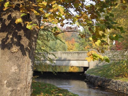 Nutley, NJ: The bridge in Memorial Park - one Fall morning