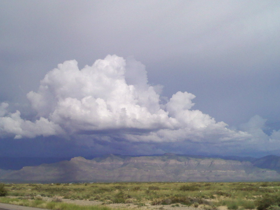 Las Cruces, NM: a summer shower approaches the organ mountains