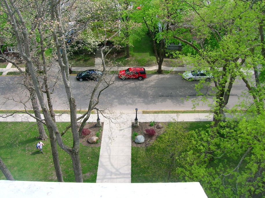 North Manchester, IN: This picture is looking down from on top of Manchester Colleg's Bell Tower