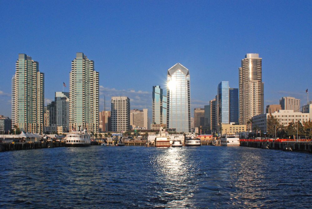 San Diego, CA: San Diego skyline from the Coronado Ferry