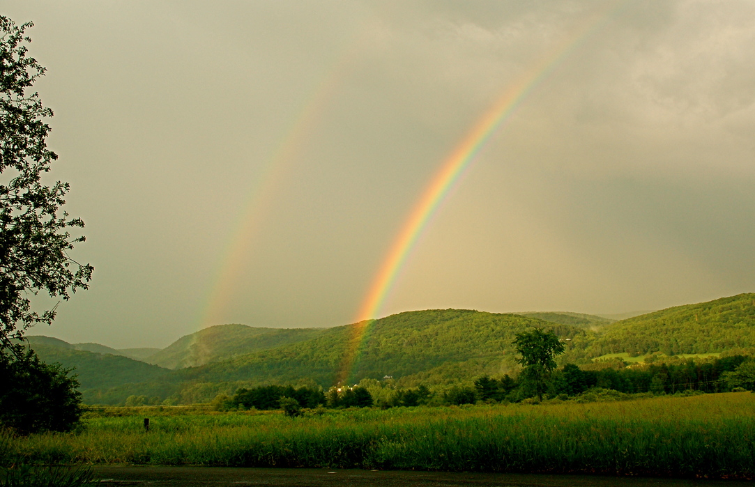 Lee, MA: double rainbow on Golden Hill, Lee, Ma.