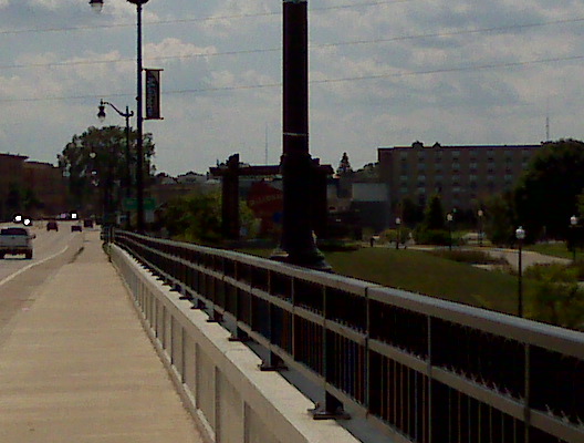 Marinette, WI: interstate bridge looking toward marinette