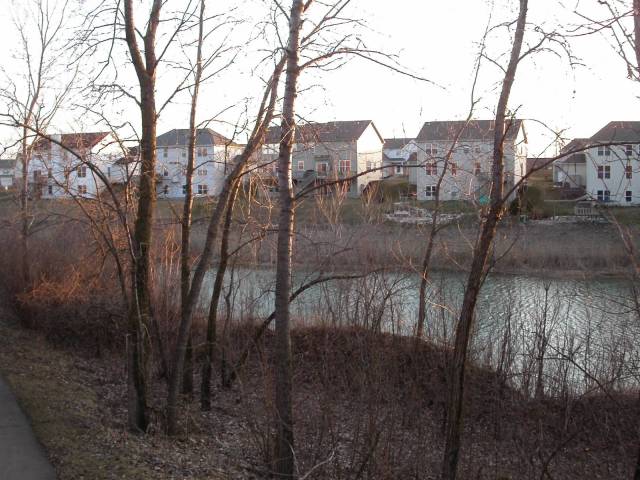 Algonquin, IL: Lake Plumleigh in early spring (Algonquin Lakes subdivision)