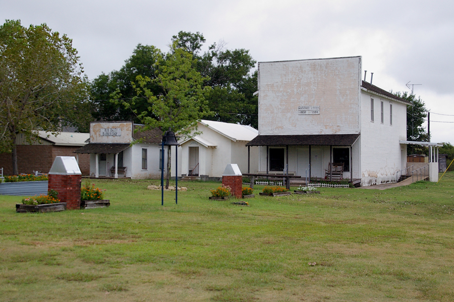 Mobeetie, TX: HISTORICAL BUILDINGS in Old Mobeetie, now a well-maintained park. A parking lot hosts a part-time population of RVs in the warmer months.