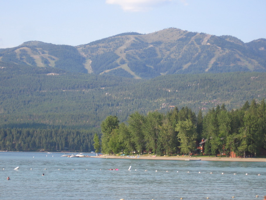 Whitefish, MT: Whitefish Mountain as seen from City Beach