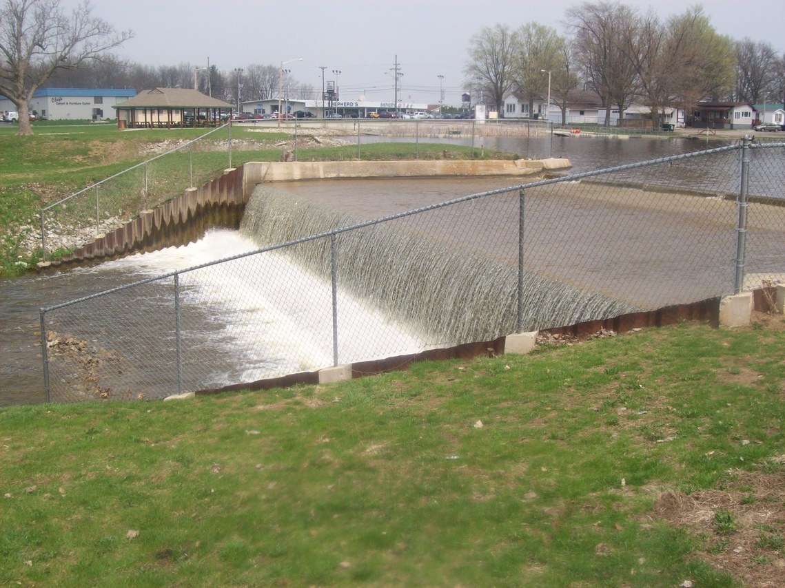 Rochester, IN: Lake Manitou Dam on the only lake in Rochester,In