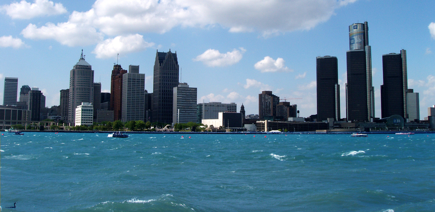 Detroit, MI: Skyline from across the Detroit River