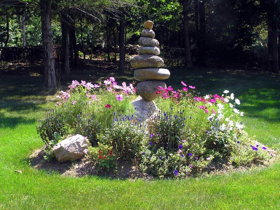Monroe, CT: Stone Cairn in our front yard, a symbol of the direction to home, friendship & goodwill